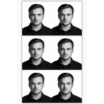 Black and white driver's licence photos
