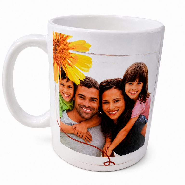 Personalised white ceramic photo mug